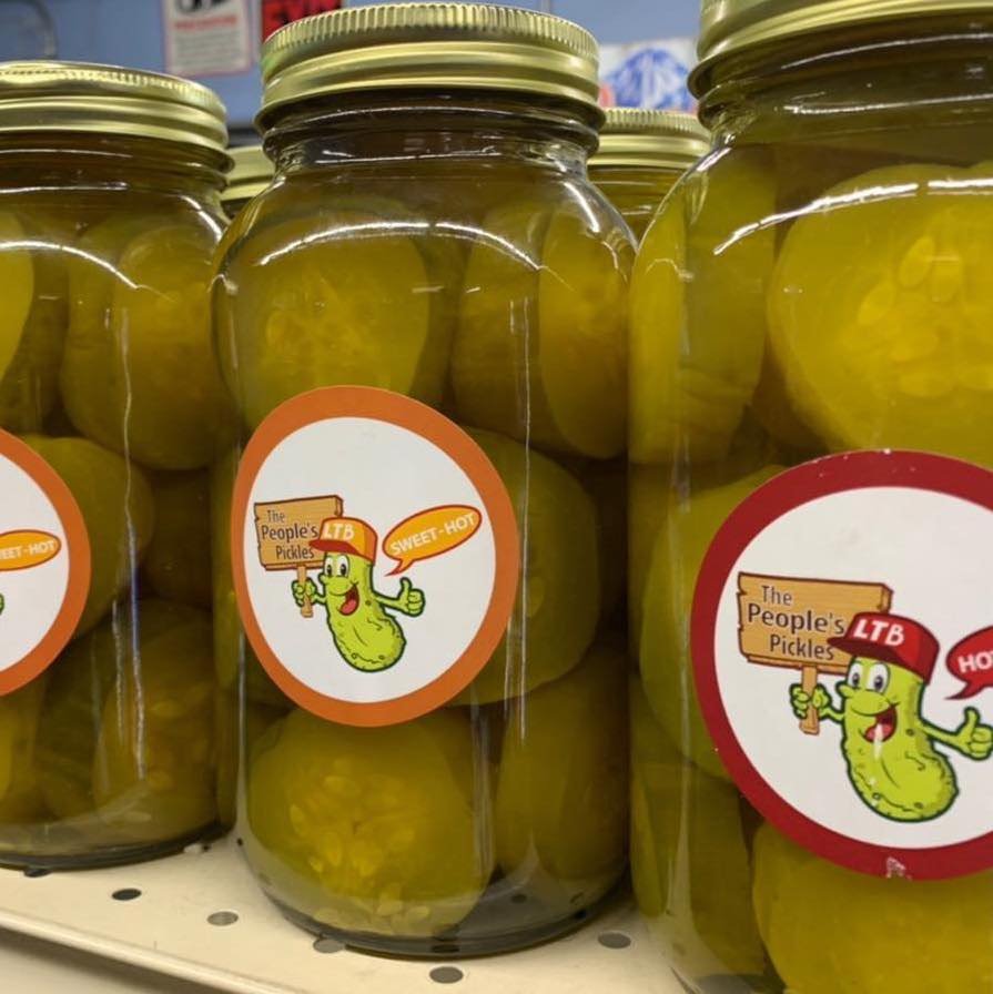 Photo: Different flavors of the Peoples Pickles in jars